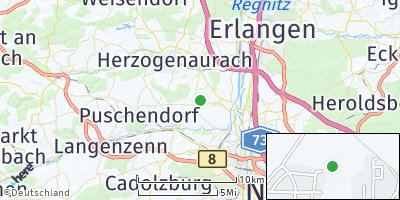 Google Map of Obermichelbach bei Fürth