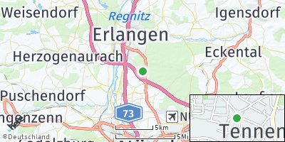 Google Map of Tennenlohe