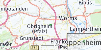 Google Map of Heppenheim an der Wiese