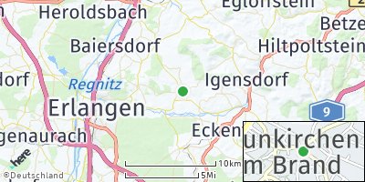 Google Map of Neunkirchen am Brand