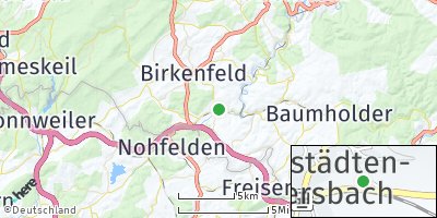 Google Map of Hoppstädten-Weiersbach