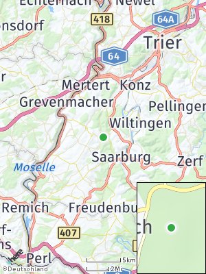 Here Map of Mannebach bei Saarburg
