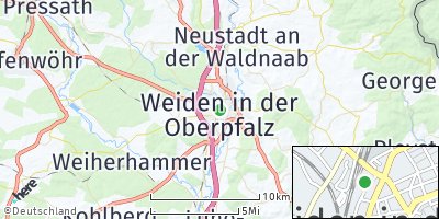Google Map of Weiden in der Oberpfalz