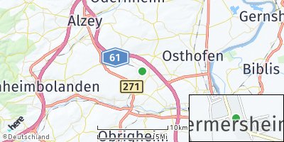 Google Map of Bermersheim bei Worms