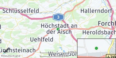 Google Map of Höchstadt an der Aisch