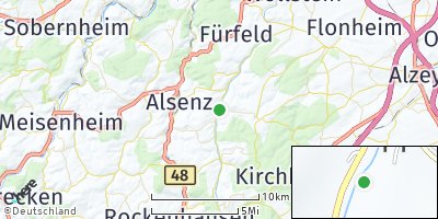 Google Map of Oberhausen an der Appel