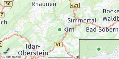 Google Map of Bergen bei Kirn
