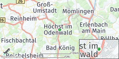 Google Map of Höchst im Odenwald