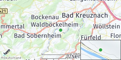 Google Map of Oberhausen an der Nahe