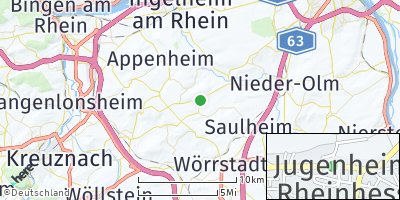 Google Map of Jugenheim in Rheinhessen