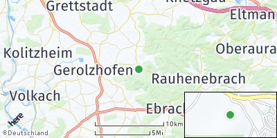 Google Map of Michelau im Steigerwald