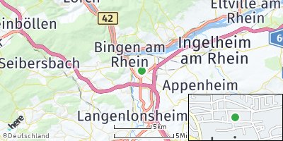 Google Map of Büdesheim bei Bingen