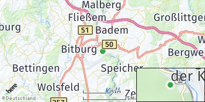 Google Map of Hüttingen an der Kyll