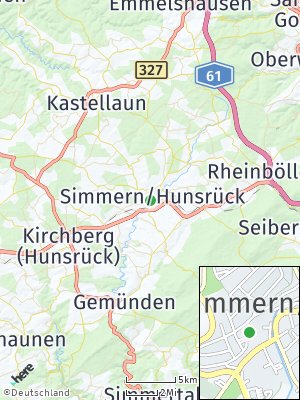Here Map of Simmern / Hunsrück