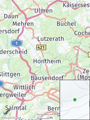 Here Map of Hontheim bei Wittlich