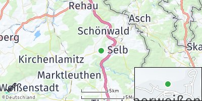 Google Map of Oberweißenbach bei Hof