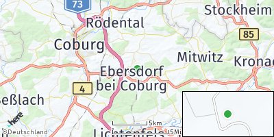 Google Map of Ebersdorf bei Coburg