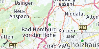 Google Map of Burgholzhausen vor der Höhe