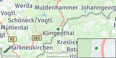 Google Map of Klingenthal / Sachsen