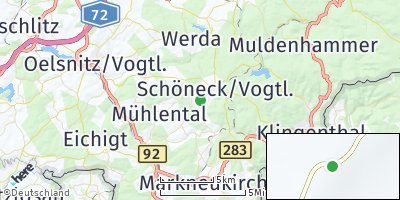 Google Map of Schöneck / Vogtland
