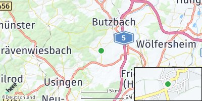 Google Map of Fauerbach vor der Höhe