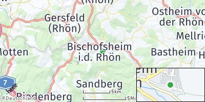 Google Map of Bischofsheim an der Rhön