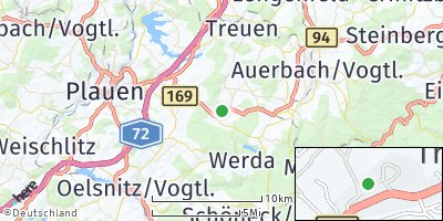 Google Map of Bergen bei Auerbach