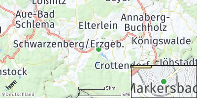 Google Map of Raschau-Markersbach