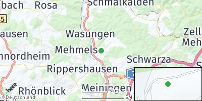 Google Map of Wallbach bei Meiningen