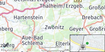 Google Map of Zwönitz