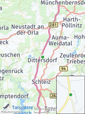 Here Map of Dittersdorf bei Schleiz