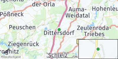 Google Map of Dittersdorf bei Schleiz