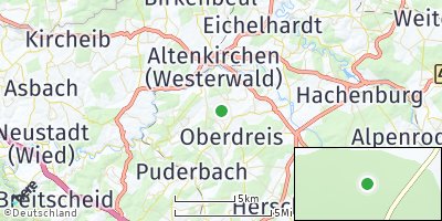 Google Map of Rodenbach bei Puderbach