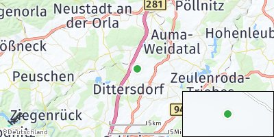 Google Map of Chursdorf bei Schleiz