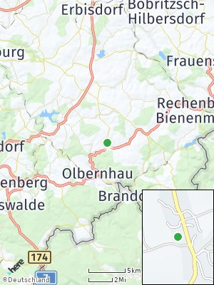 Here Map of Pfaffroda bei Olbernhau