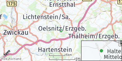 Google Map of Oelsnitz / Erzgebirge