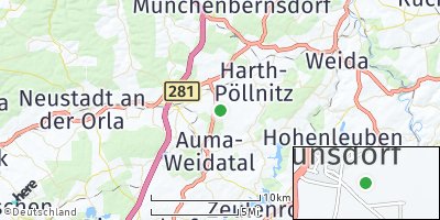 Google Map of Braunsdorf bei Zeulenroda