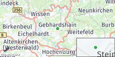 Google Map of Steinebach / Sieg