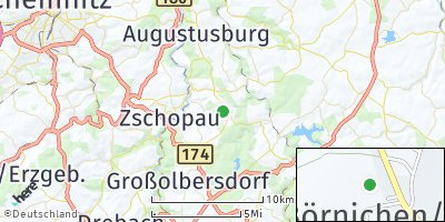 Google Map of Börnichen / Erzgebirge