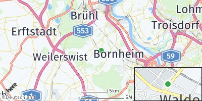 Google Map of Waldorf bei Bonn