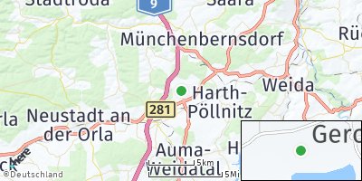 Google Map of Geroda bei Neustadt