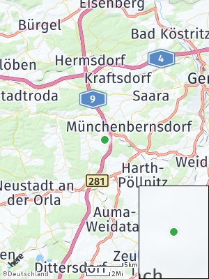 Here Map of Schwarzbach bei Gera