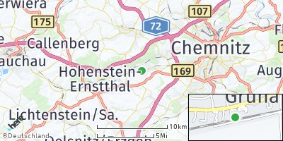 Google Map of Grüna bei Chemnitz