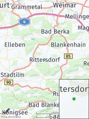 Here Map of Rittersdorf bei Weimar