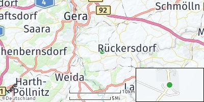 Google Map of Hilbersdorf bei Gera