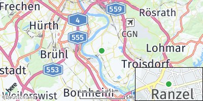 Google Map of Ranzel über Troisdorf