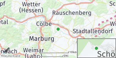 Google Map of Schönbach bei Kirchhain