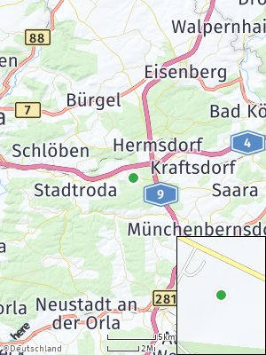 Here Map of Mörsdorf bei Stadtroda
