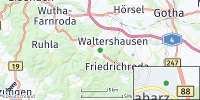 Google Map of Tabarz / Thüringer Wald