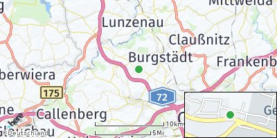 Google Map of Mühlau bei Chemnitz